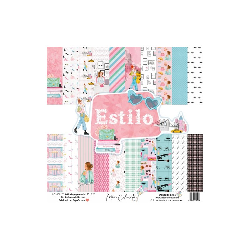 Estilo Paper Kit, 13 papers double-sided printed