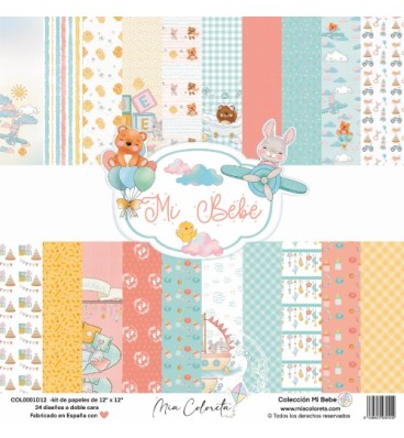 Mi Bebé Paper Kit, 12 papers double-sided printed