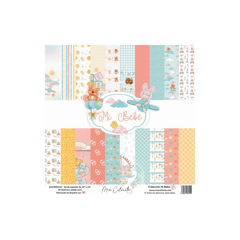 Mi Bebé Paper Kit, 12 papers double-sided printed